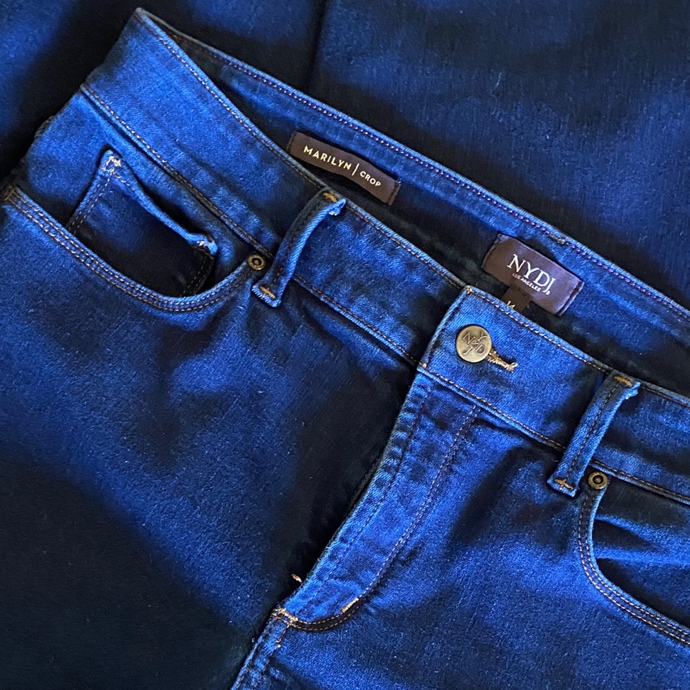 NYDJ Marilyn Crop Jeans in Deep Blue Denim
